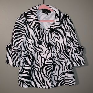 Toddler Girls Zebra Coat 4T